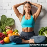 Home 22 비건 식단으로 신체 회복력 높이기 - A vibrant and energetic scene depicting a healthy, active individual (wearing comfortable athletic a...